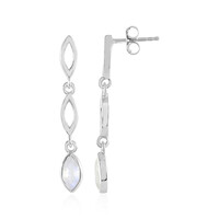 Boucles d'oreilles en argent et Pierre de Lune arc-en-ciel