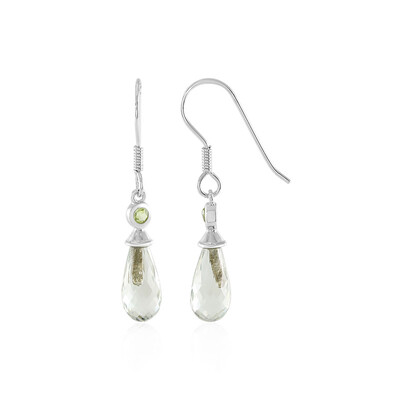 Boucles d'oreilles en argent et Améthyste verte