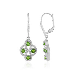 Boucles d'oreilles en argent et Diopside de Russie