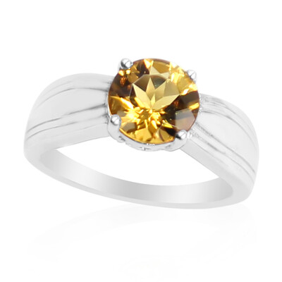 Bague en argent et Scapolite cognac