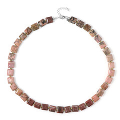 Collier en argent et Rhodonite