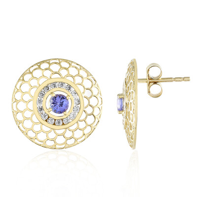 Boucles d'oreilles en or et Tanzanite AAA (Ornaments by de Melo)