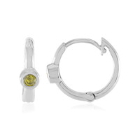 Boucles d'oreilles en argent et Diamant jaune I3