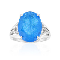 Bague en argent et Quartz bleu azur