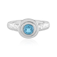 Bague en argent et Topaze bleu Suisse