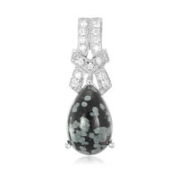 Pendentif en argent et Obsidienne Flocon-de-Neige