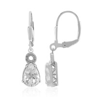 Boucles d'oreilles en argent et Topaze blanche