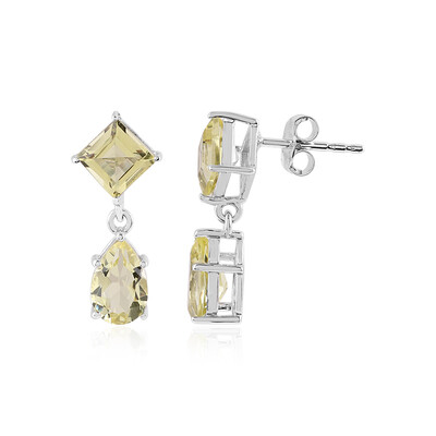 Boucles d'oreilles en argent et Quartz citron