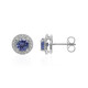 Boucles d'oreilles en or et Tanzanite AAA