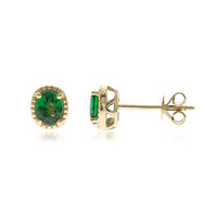 Boucles d'oreilles en or et Grenat Tsavorite AAA (CIRARI)