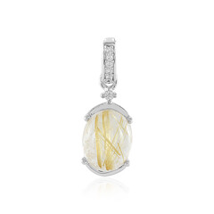 Pendentif en argent et Quartz rutile (Cheveux de Vénus)