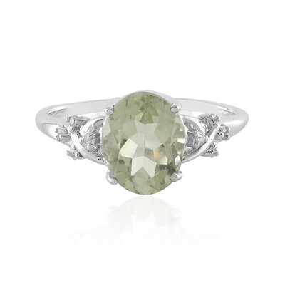 Bague en argent et Améthyste verte