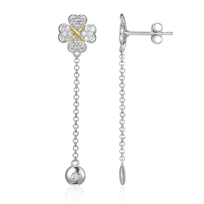 Boucles d'oreilles en argent et Topaze blanche