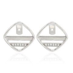 Boucles d'oreilles en argent et Topaze blanche