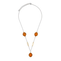 Collier en argent et Ambre baltique couleur cognac