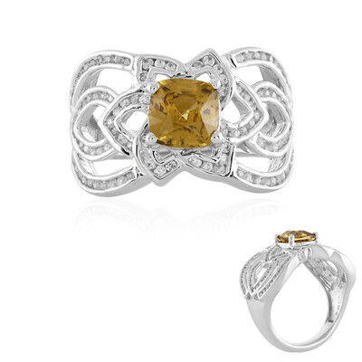 Bague en argent et Zircon jaune (de Melo)