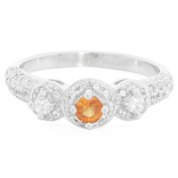 Bague en argent et Saphir orange