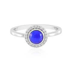 Bague en argent et Opale bleue d'Éthiopie