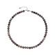 Collier en argent et Obsidienne flocon de neige rouge