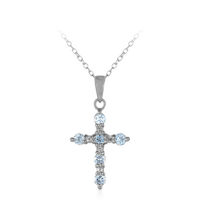 Collier en argent et Topaze bleu ciel