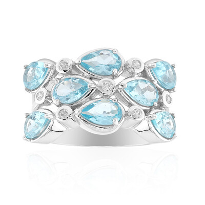 Bague en argent et Apatite bleue