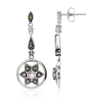 Boucles d'oreilles en argent et Topaze blanche