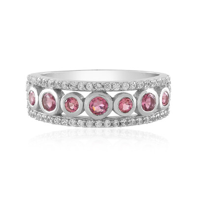 Bague en argent et Tourmaline rose du Nigéria