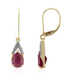 Boucles d'oreilles en or et Rubis de Birmanie