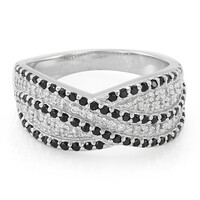 Bague en argent et Spinelle noir