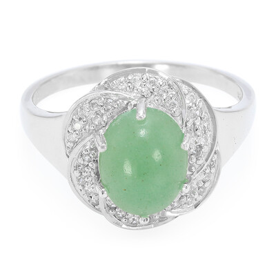 Bague en argent et Aventurine verte