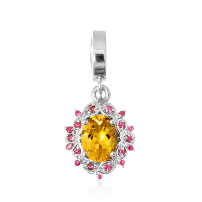 Pendentif en argent et Béryl jaune