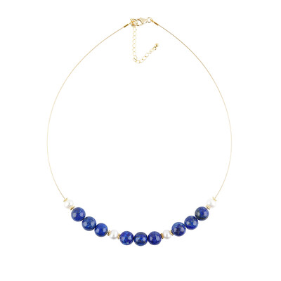 Collier en acier inoxydable et Lapis-Lazuli