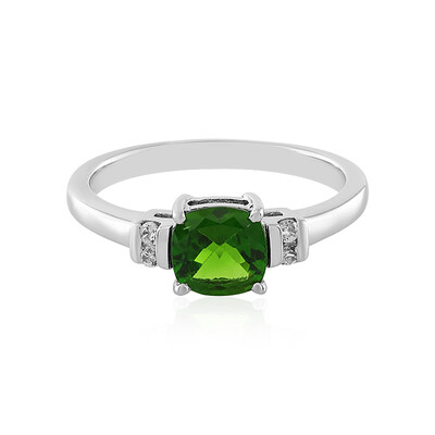 Bague en argent et Diopside de Russie