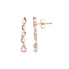 Boucles d'oreilles en argent et Tourmaline rose (SAELOCANA)