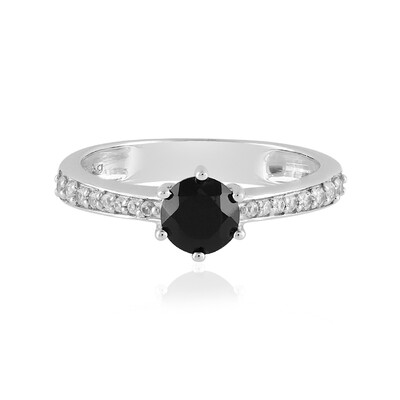 Bague en argent et Spinelle noir