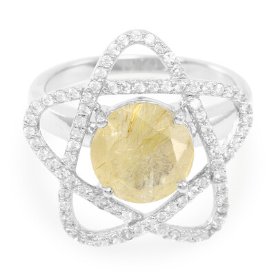 Bague en argent et Quartz rutile (Cheveux de Vénus)