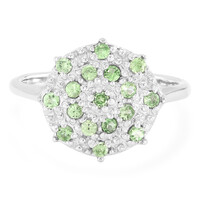 Bague en argent et Grenat vert menthe de Merelani