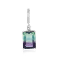 Pendentif en argent et Fluorite multicolore