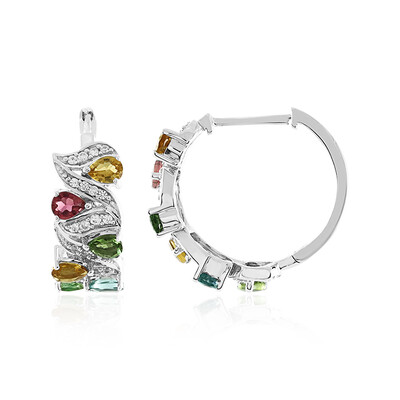 Boucles d'oreilles en argent et Tourmaline verte