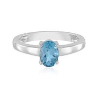 Bague en argent et Topaze bleu Suisse