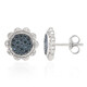 Boucles d'oreilles en argent et Diamant bleu PK