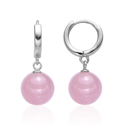 Boucles d'oreilles en argent et Quartz rose