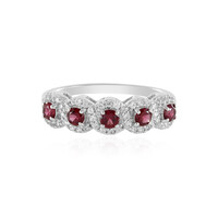 Bague en argent et Spinelle rouge noble