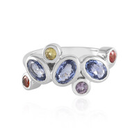 Bague en argent et Saphir bleu de Ceylan