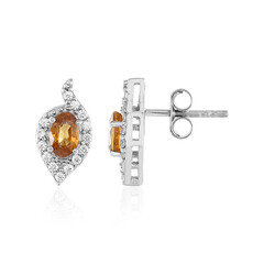 Boucles d'oreilles en argent et Zircon mandarine