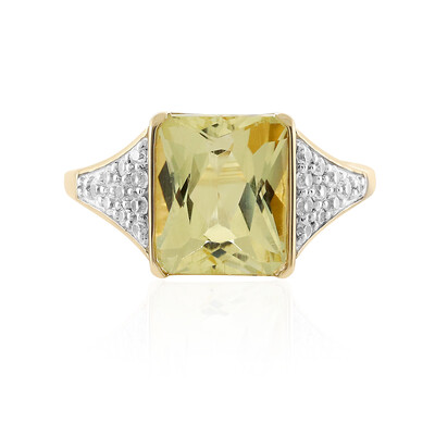 Bague en or et Kunzite jaune canari