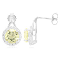 Boucles d'oreilles en argent et Citrine jaune citron