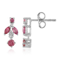 Boucles d'oreilles en argent et Tourmaline rose du Brésil