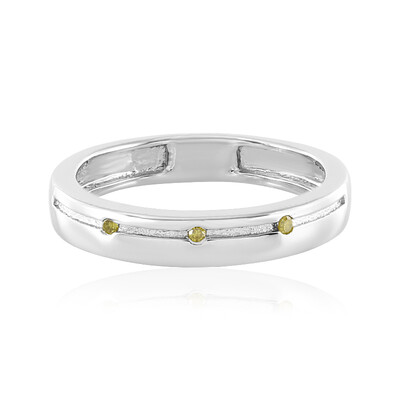 Bague en argent et Diamant jaune I2