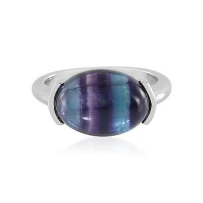 Bague en argent et Fluorite multicolore